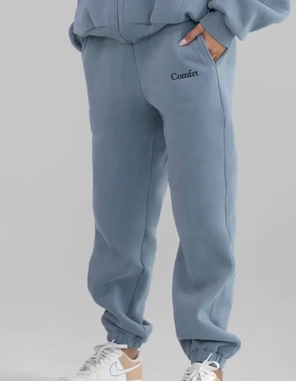 Comfrt Cloud Sweatpants Blue Willow Unisex Heavyweight Fleece Joggers Medium